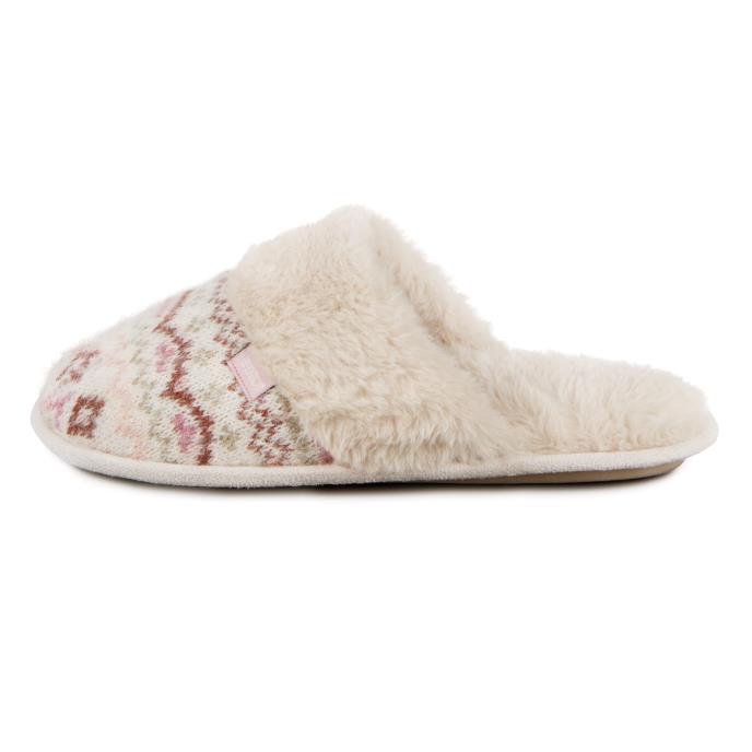 totes toasties® Ladies Fair Isle Knit Mule Slippers Fairisle Extra Image 4